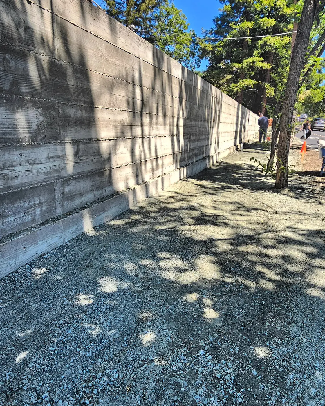 Board-formed finish on the completed Diablo Country Club sound wall — Danville