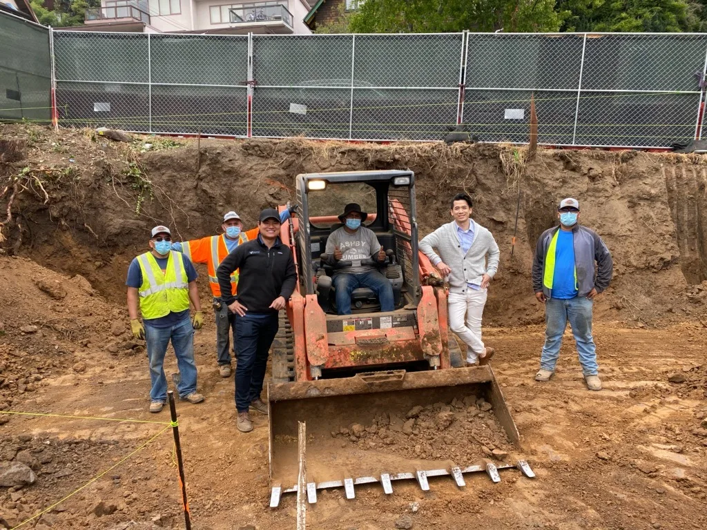 The New Edge crew on site during the COVID-era build — Berkeley Student Housing Foundation, Berkeley, CA