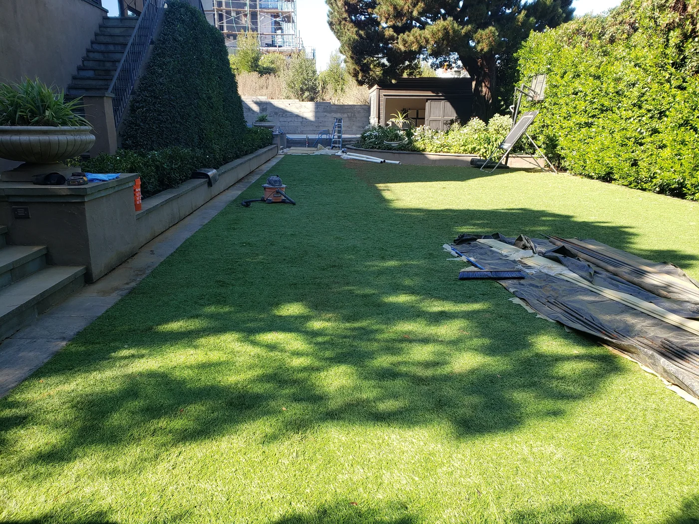 The estate lawn and landscaping before construction — Lombard Street Basketball Court Foundation, San Francisco, CA