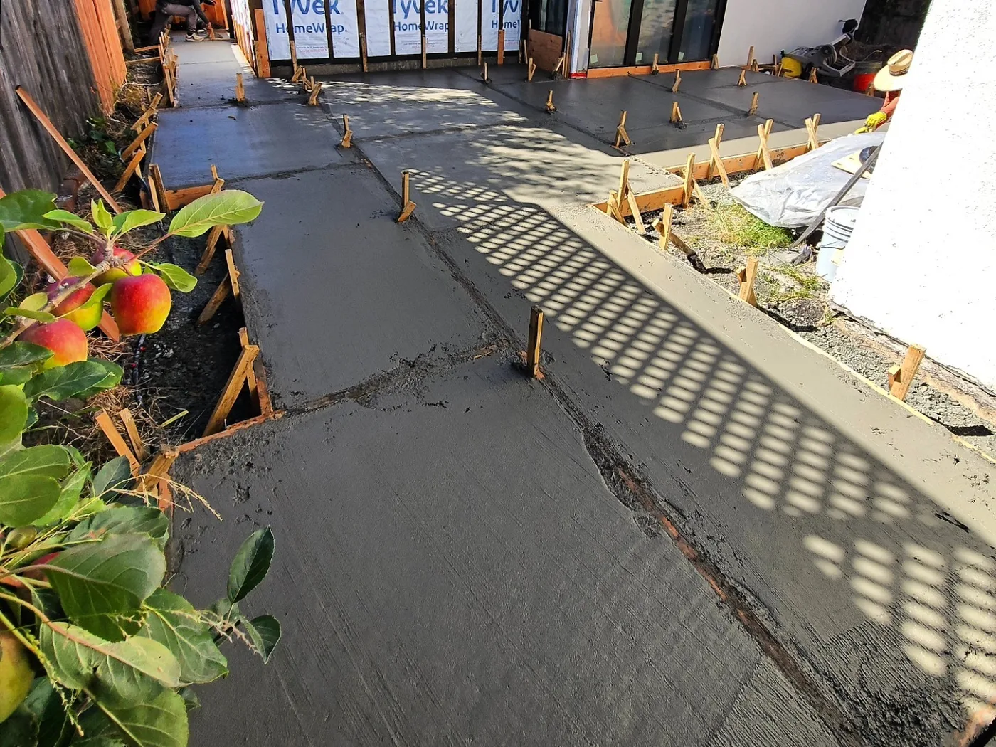 Wet-troweled walkway panels along the side of the home — Richmond Outdoor Patio, Richmond, CA